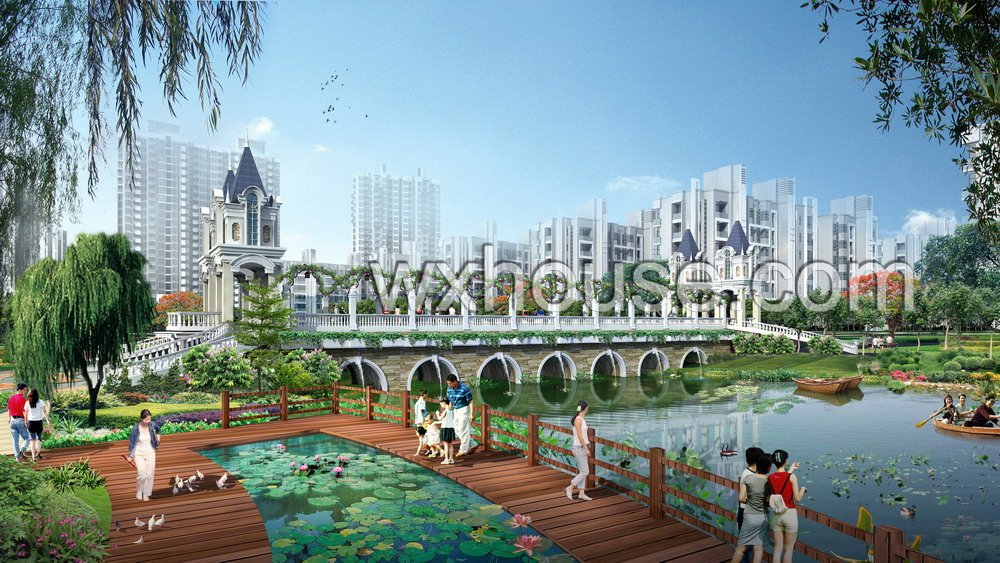 天鹅湖中心低点桥      