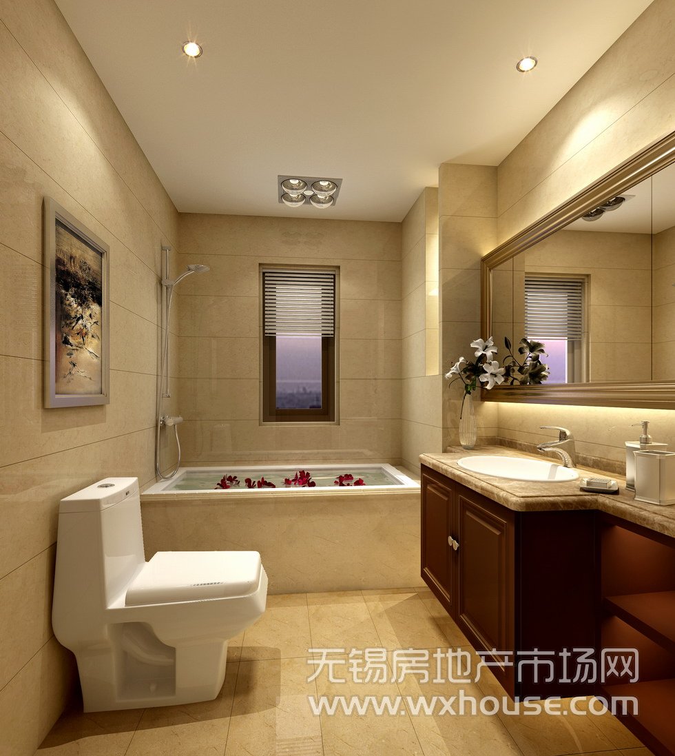 D户型卫生间效果图      