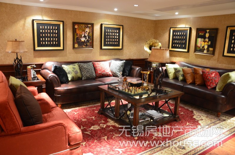 户型315平米九宫玉府样板房：负二楼客厅      