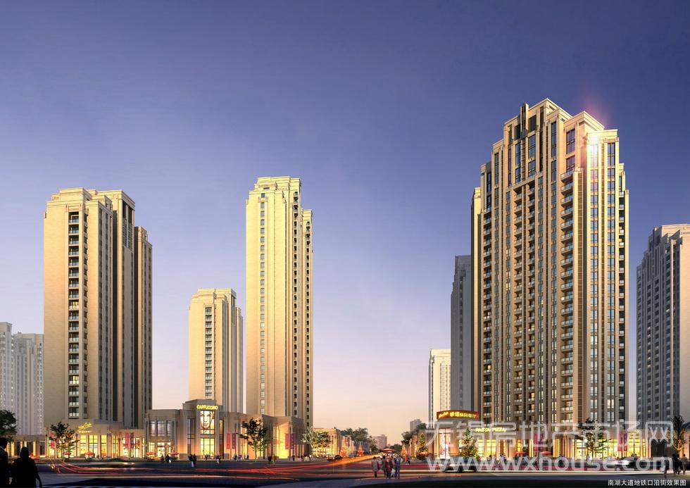 南湖大道地铁口沿街效果图      