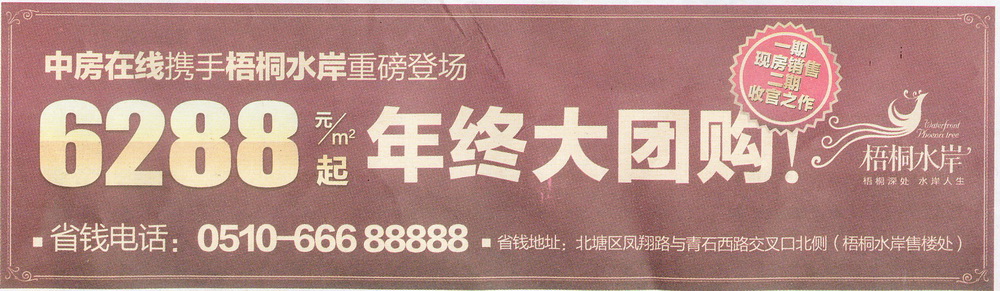 报纸广告 2012-12-18 扬子经济时报 C8   