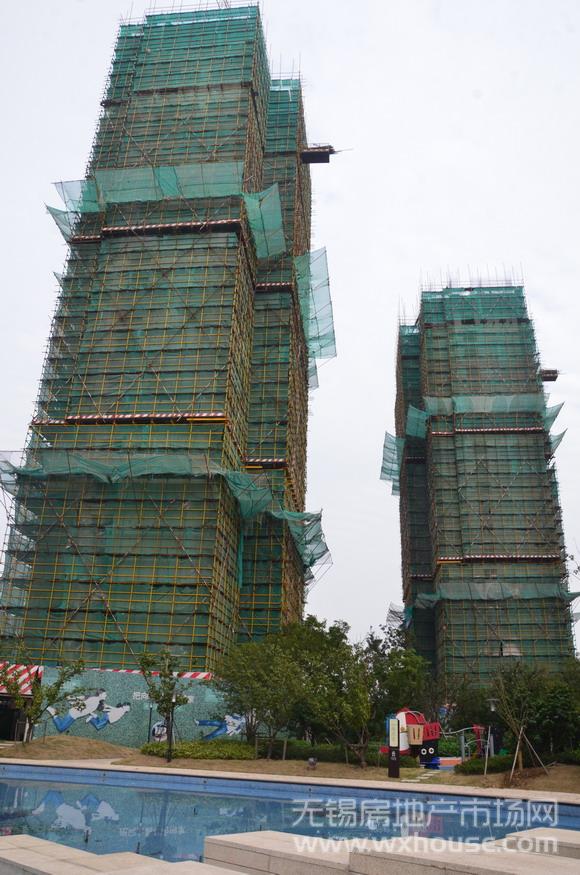 A区河滨景观楼栋现场施工进度      
