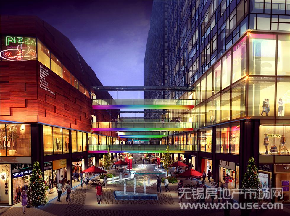 商业水道夜景      