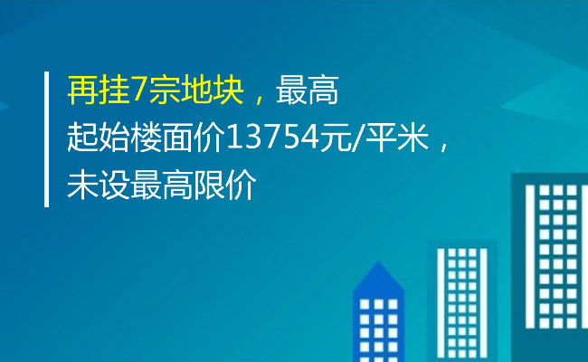 再挂7宗地块，最高起始楼面价13754元/平米，未设最高限价