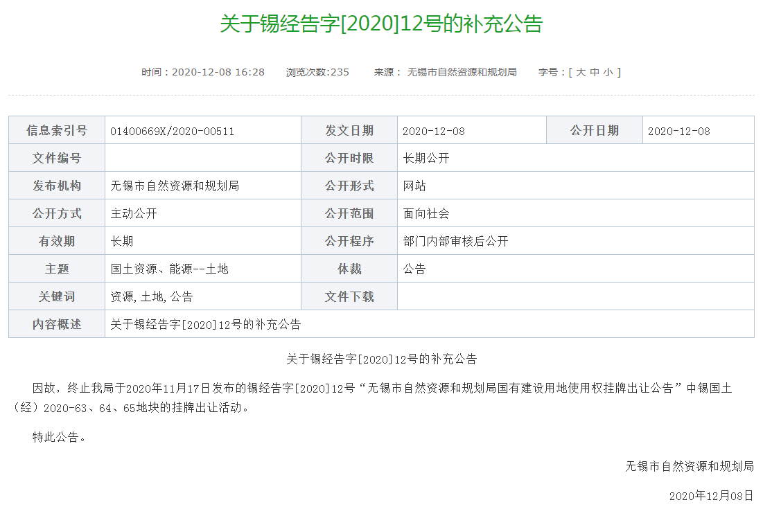 3宗宅地取消挂牌，下周待出让地块“缩水”