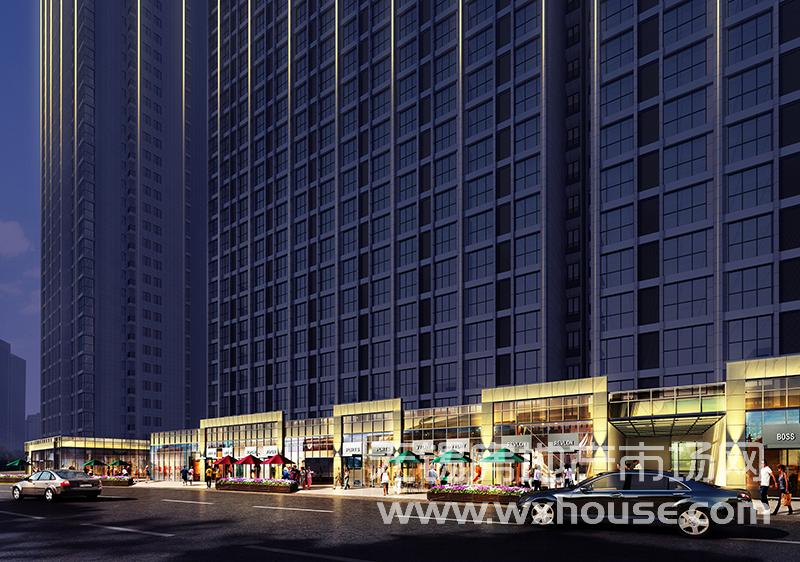 工运路沿街商业透视夜景